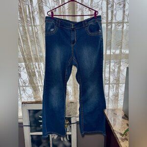 90s Vintage Angels Flare Blue Wide Leg Jeans